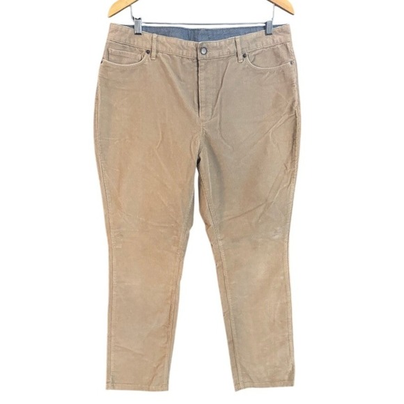 L.L. Bean Pants - LL Bean Favorite Fit Corduroy Pants Womens 16 Regular Tan Khaki Straight Leg